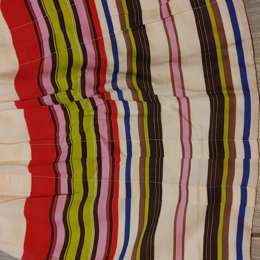 LOFT Sz 8 pleated mini skirt. Cream with vibrant multi-color stripes. Lined, Y2K - Picture 4 of 7